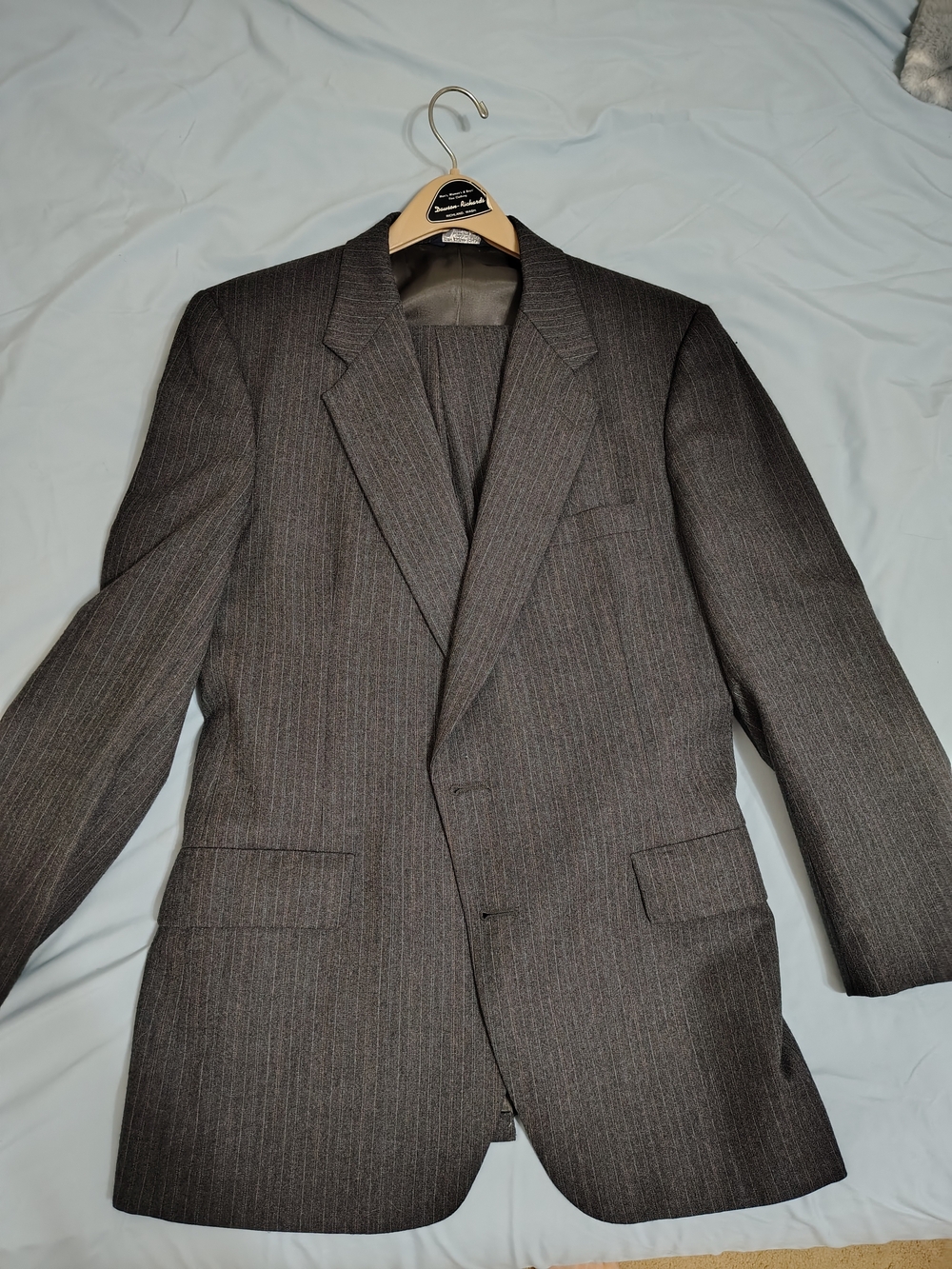 Men's Gray Pinstripe Blazer - Classic Tailored Suit Jacket